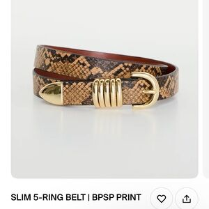 Good American Snake Print Belt with Gold Accents